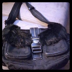 Beautiful fur Coach bag